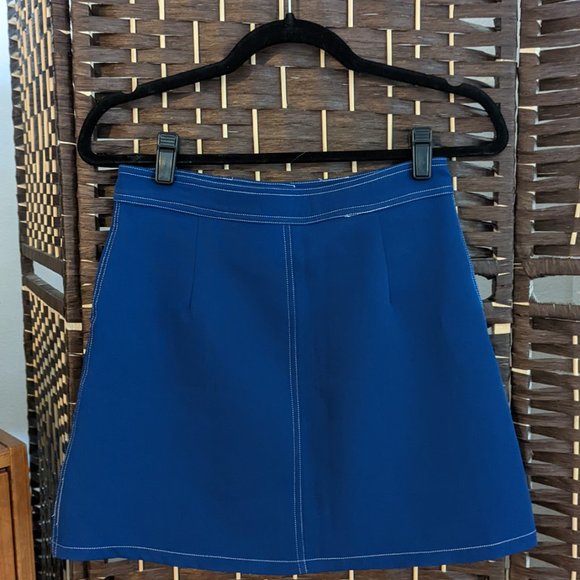 Blue Retro Mod Sans Souci Mini Skirt - Picture 3 of 7